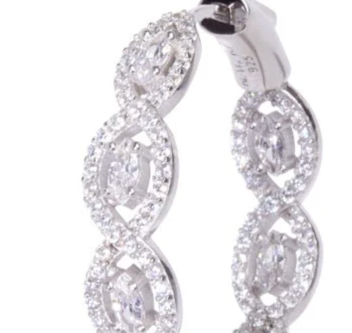 MINI SYLVIE HOOPS IN WHITE RHODIUM by Nickho Rey - Romi Boutique