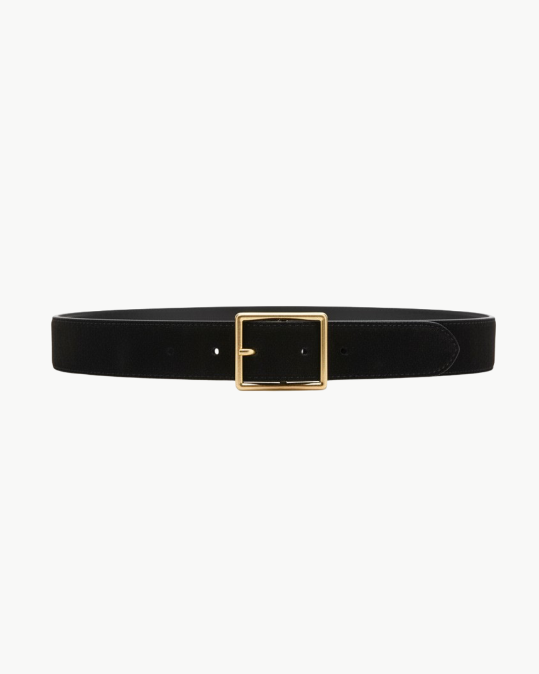 GABRIELE BELT IN BLACK SUEDE WITH ANTIQUE GOLD BUCKLE - Romi Boutique