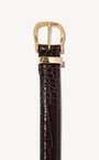 LOUISE BELT IN DARK BROWN CROC W/ BRASS BUCKLE by Nili Lotan - Romi Boutique