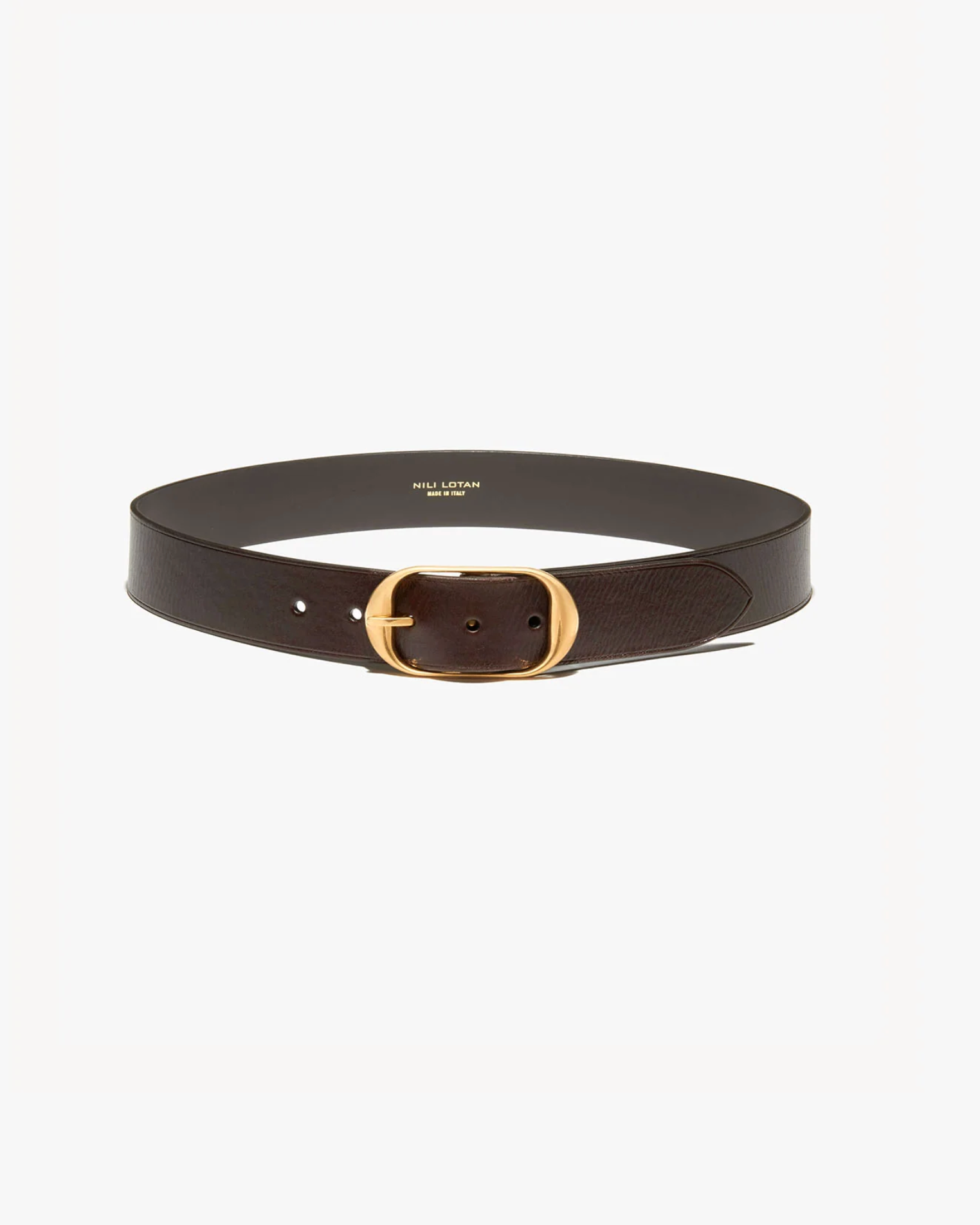 NILI BELT IN VINTAGE BROWN WITH ANTIQUE BRASS BUCKLE - Romi Boutique