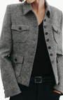 JAMISON JACKET IN BLACK DONEGAL - Romi Boutique