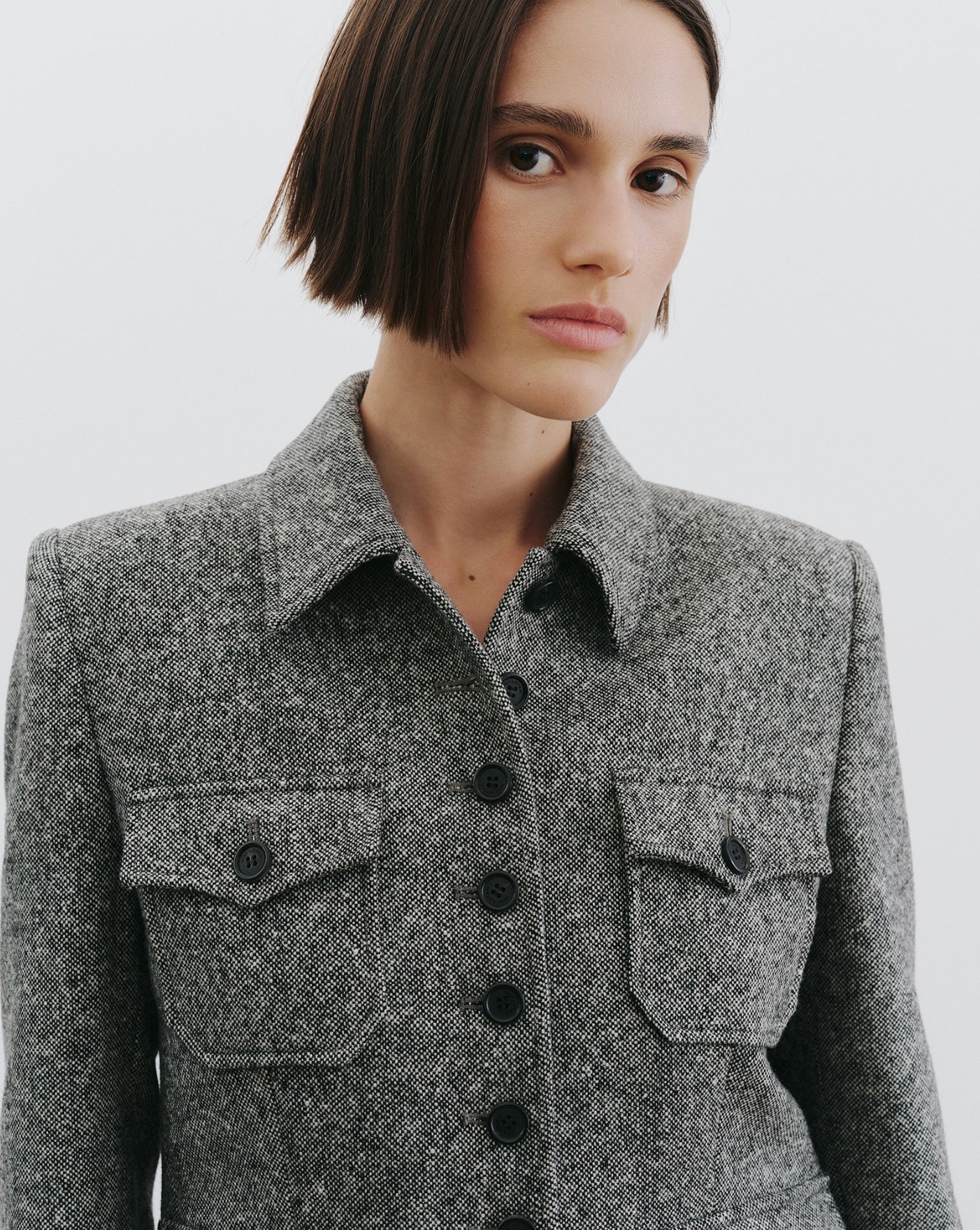 JAMISON JACKET IN BLACK DONEGAL - Romi Boutique