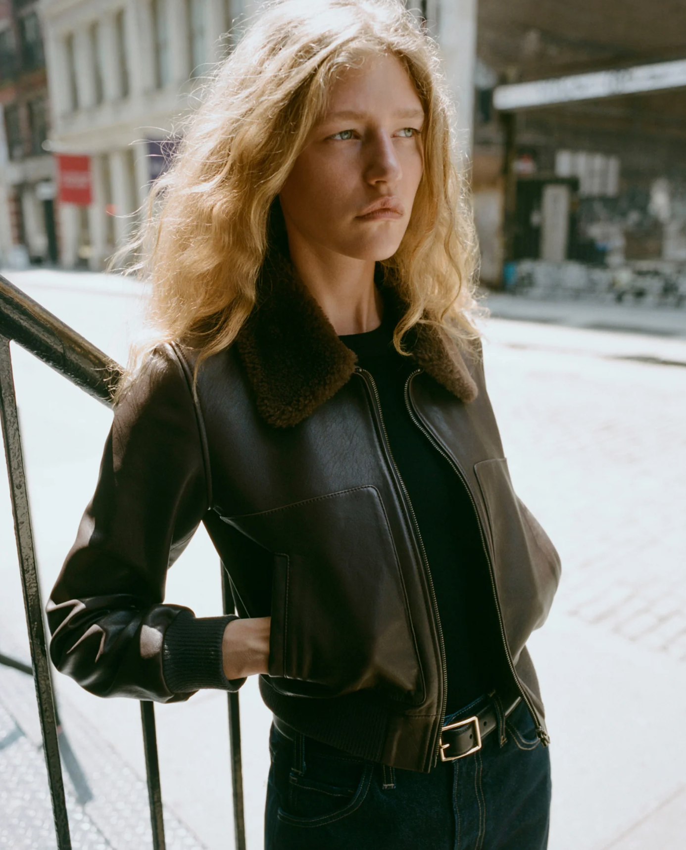 TOM LEATHER JACKET IN DARK BROWN - Romi Boutique