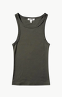 JENNIFER RIB TANK IN ARMY GREY - Romi Boutique