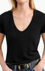 CAROL VNECK TEE SHIRT IN JET BLACK - Romi Boutique