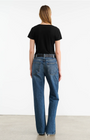 CAROL VNECK TEE SHIRT IN JET BLACK - Romi Boutique
