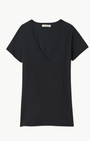 CAROL V-NECK TEE SHIRT IN JET BLACK - Romi Boutique