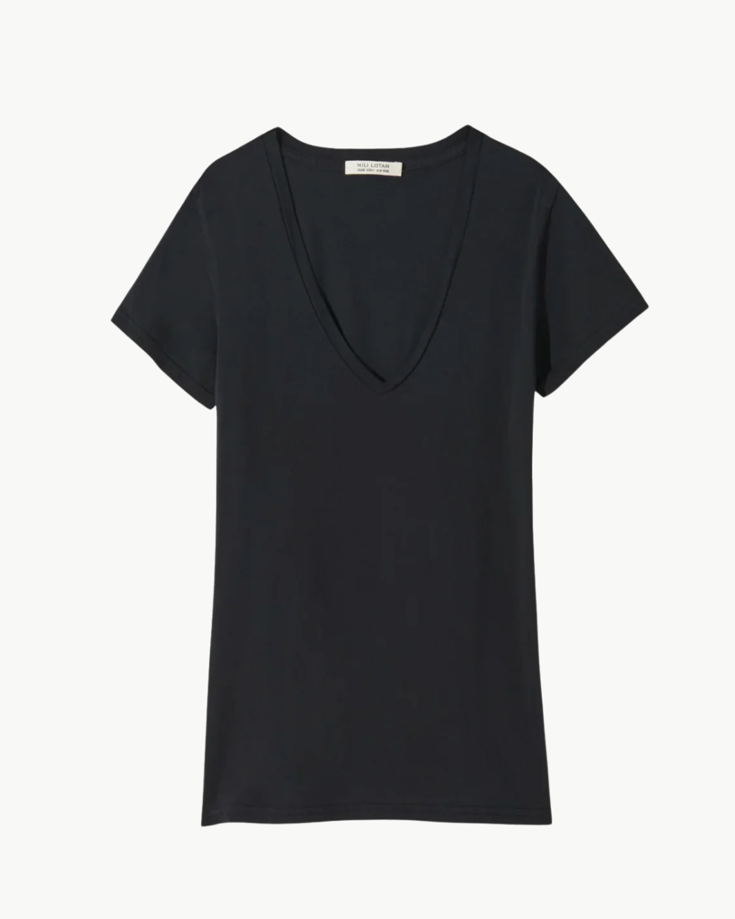 CAROL V-NECK TEE SHIRT IN JET BLACK - Romi Boutique
