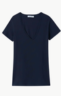 CAROL VNECK TEE SHIRT IN MIDNIGHT - Romi Boutique
