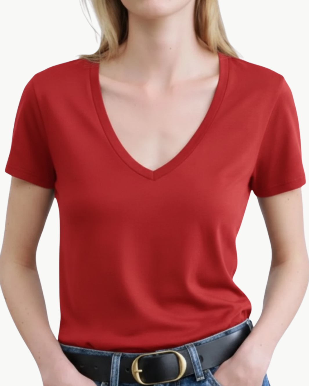 CAROL VNECK TEE SHIRT - Romi Boutique
