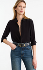 GAIA SLIM SHIRT IN BLACK - Romi Boutique
