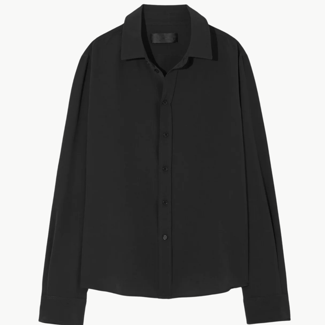 GAIA SLIM SHIRT IN BLACK - Romi Boutique
