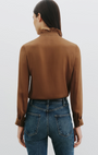 LILY SILK BLOUSE IN COGNAC - Romi Boutique