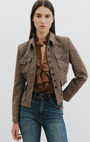LILY SILK BLOUSE IN COGNAC - Romi Boutique