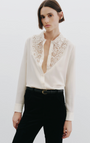 ZOLA LACE/SILK SHIRT IN IVORY - Romi Boutique