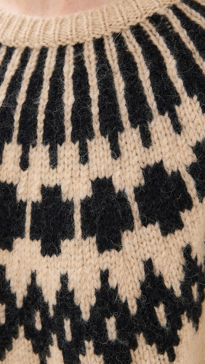 ALENA SWEATER IN LIGHT CAMEL FAIR ISLE