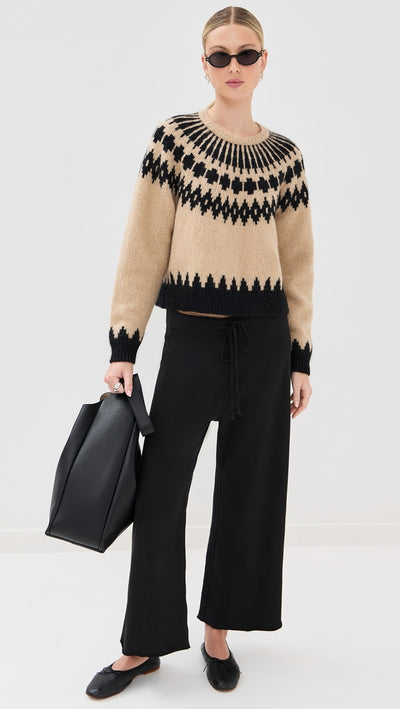 ALENA SWEATER IN LIGHT CAMEL FAIR ISLE