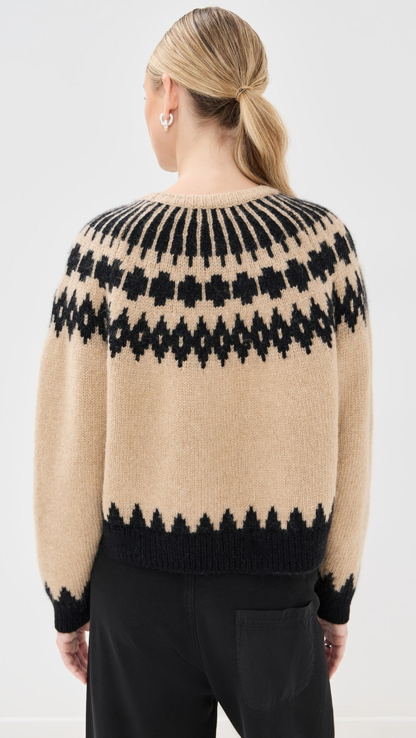 ALENA SWEATER IN LIGHT CAMEL FAIR ISLE