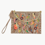 LARGE MULTI BIRDS POUCH WITH CHAIN IN BEIGE - Romi Boutique