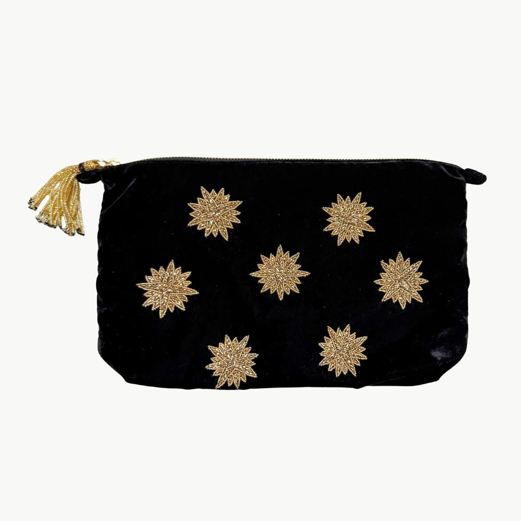 LARGE STAR MAKE UP BAG IN BLACK by Olivia Dar - Romi Boutique