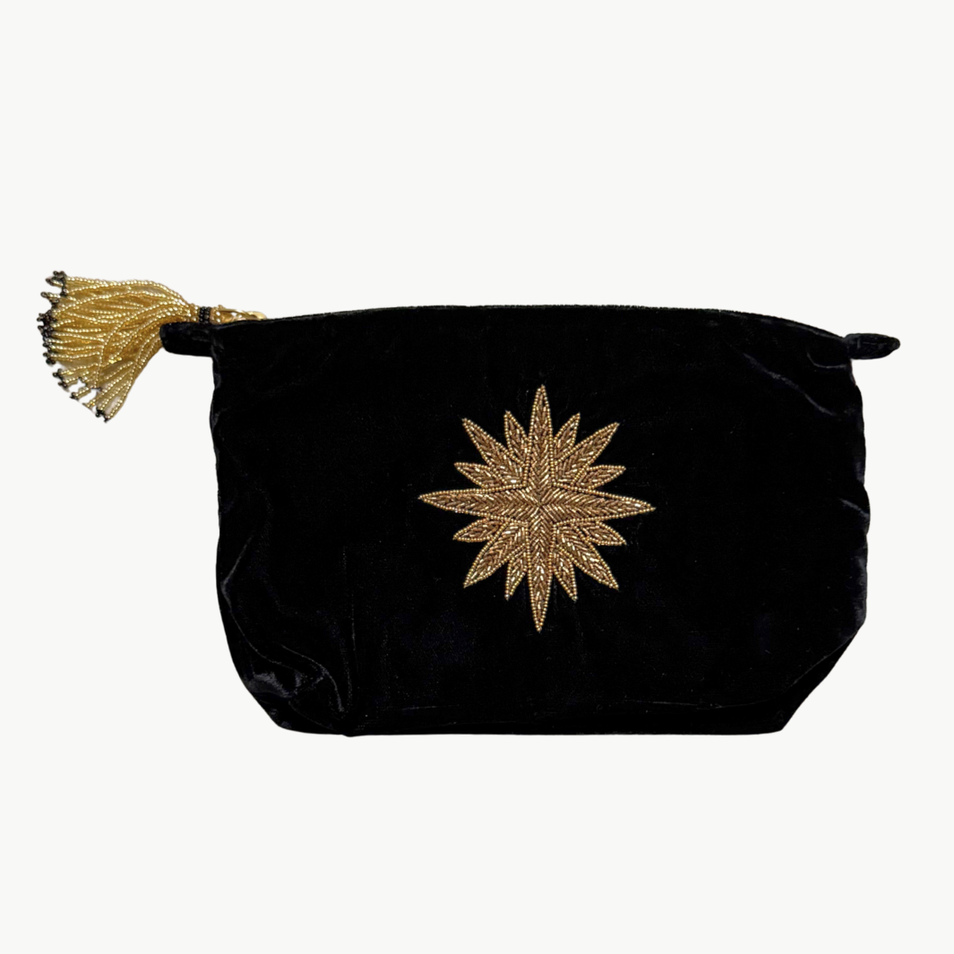 SMALL STAR MAKE UP BAG IN BLACK - Romi Boutique