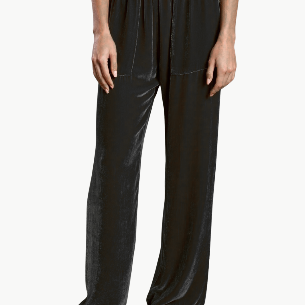 TARYN VELVET PANT IN BLACK by Pharaoh - Romi Boutique