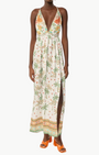LONG DRESS CALLA IN GREEN EQUATOR by Poupette St. Barth - Romi Boutique