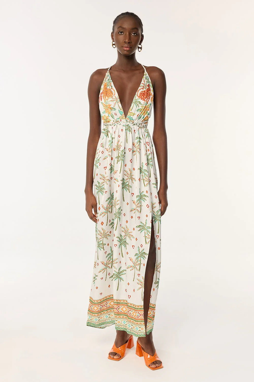 LONG DRESS CALLA IN GREEN EQUATOR by Poupette St. Barth - Romi Boutique