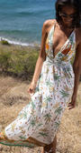 LONG DRESS CALLA IN GREEN EQUATOR by Poupette St. Barth - Romi Boutique