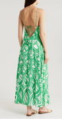LONG DRESS DENISE IN GREEN HIMBA by Poupette St. Barth - Romi Boutique