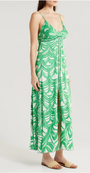 LONG DRESS DENISE IN GREEN HIMBA by Poupette St. Barth - Romi Boutique