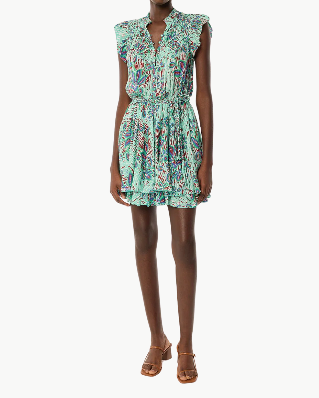 MINI DRESS CALLIE IN MINT EXOTIC FOREST by Poupette St. Barth - Romi Boutique