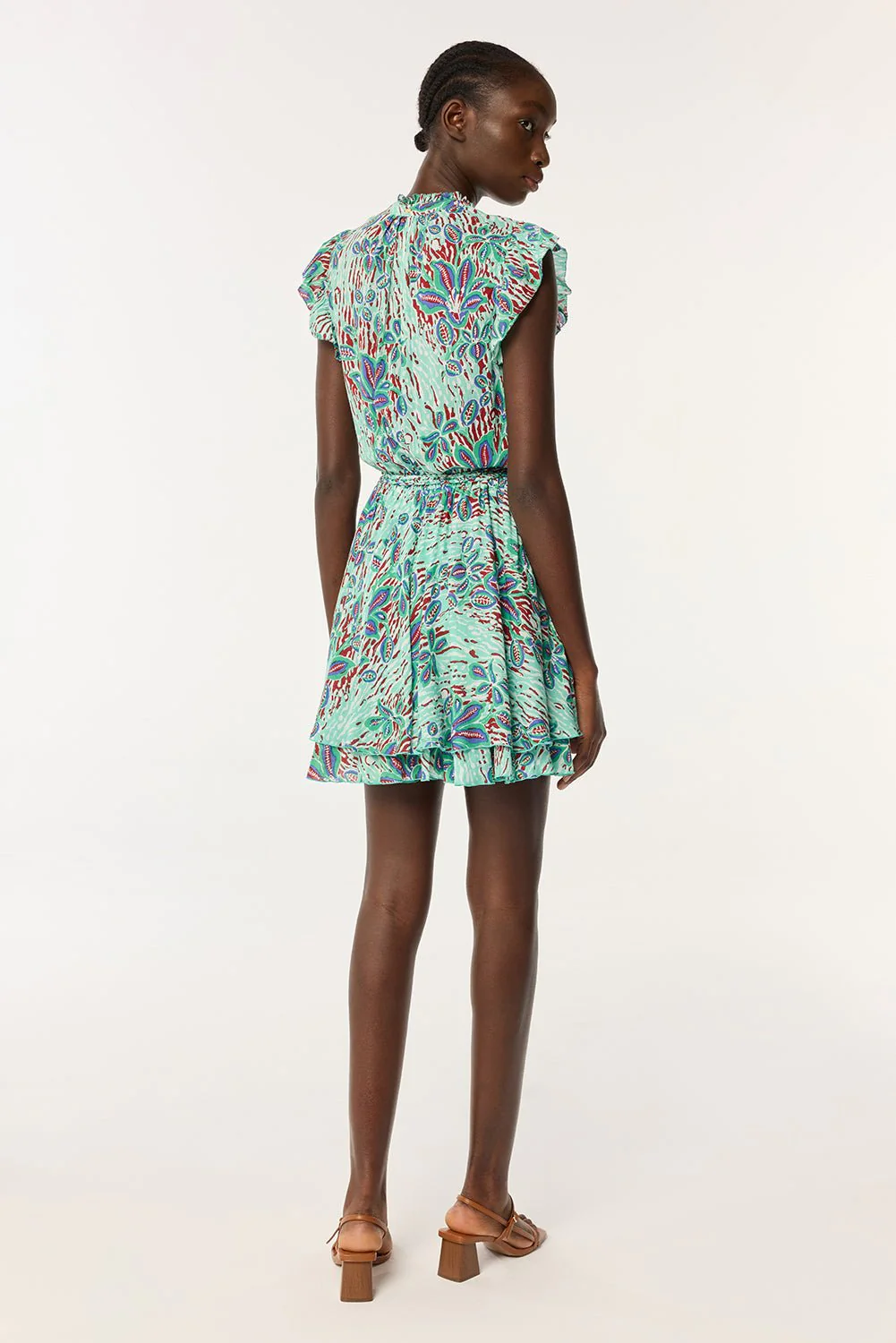 MINI DRESS CALLIE IN MINT EXOTIC FOREST by Poupette St. Barth - Romi Boutique