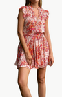 MINI DRESS CALLIE IN PINK EXOTIC FOREST by Poupette St. Barth - Romi Boutique