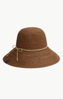 CROCHET RAFFIA BUCKET HAT IN BROWN - Romi Boutique