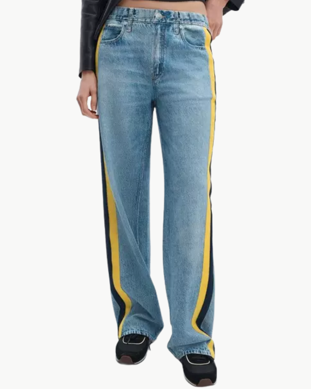 MIRAMAR SPORT TRACK PANT IN VALENTINA YELLOW NAVY STRIPE - Romi Boutique