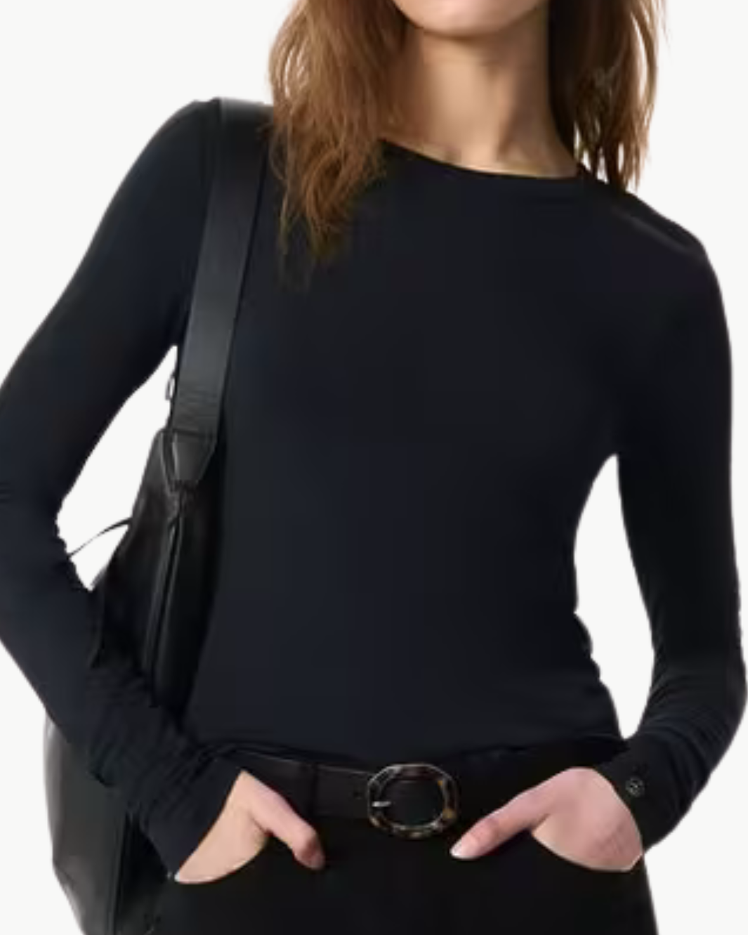 LUCA JERSEY SLIM LONG SLEEVE IN BLACK - Romi Boutique