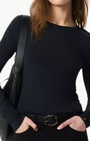 LUCA JERSEY SLIM LONG SLEEVE IN BLACK - Romi Boutique
