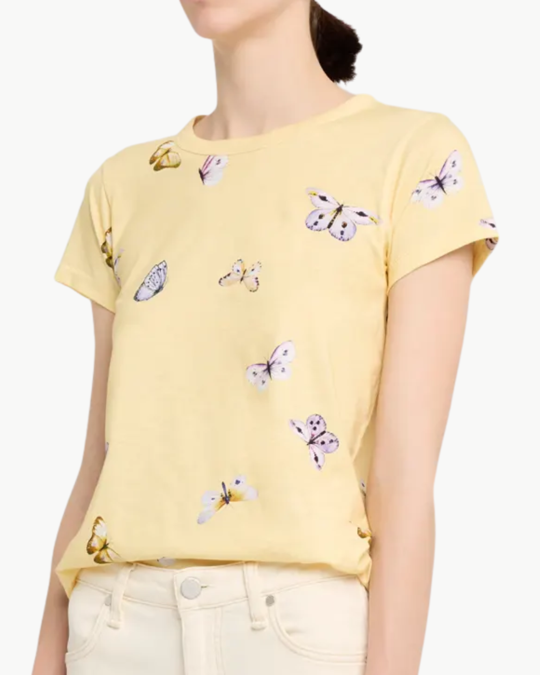 ALL OVER TAMMY BUTTERFLY TEE IN BUTTER MULTI - Romi Boutique