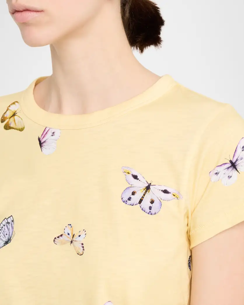 ALL OVER TAMMY BUTTERFLY TEE IN BUTTER MULTI - Romi Boutique