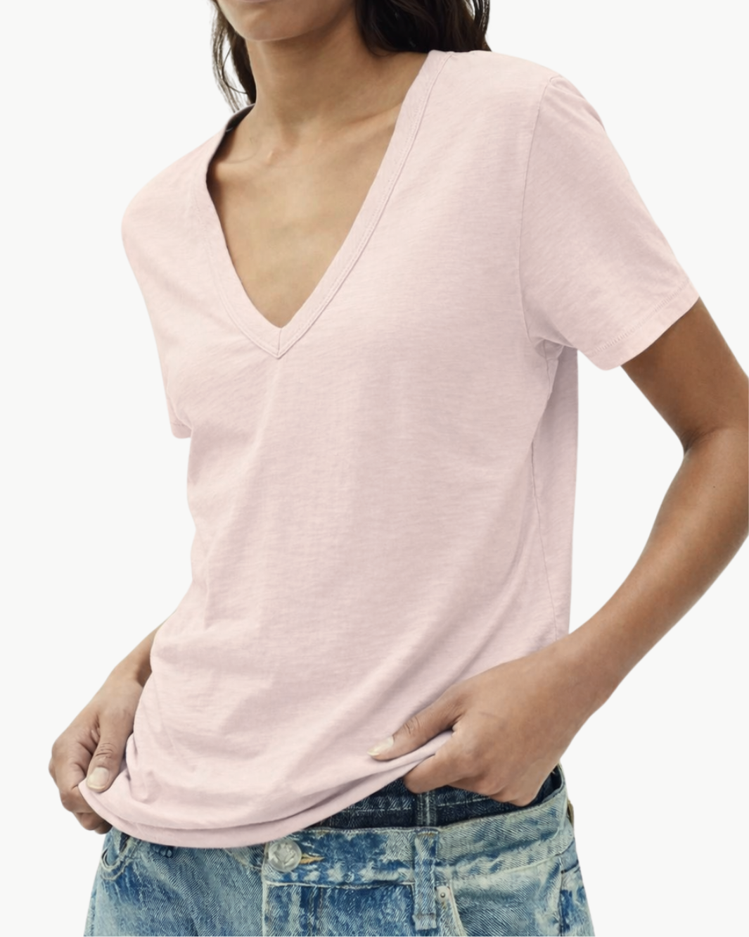 THE SLUB VEE IN MAUVE - Romi Boutique