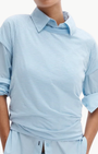 THE SLUB STRIPED TEE IN POWDER BLUE MULTI - Romi Boutique