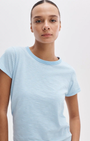 THE SLUB STRIPED TEE IN POWDER BLUE MULTI - Romi Boutique