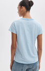 THE SLUB STRIPED TEE IN POWDER BLUE MULTI - Romi Boutique