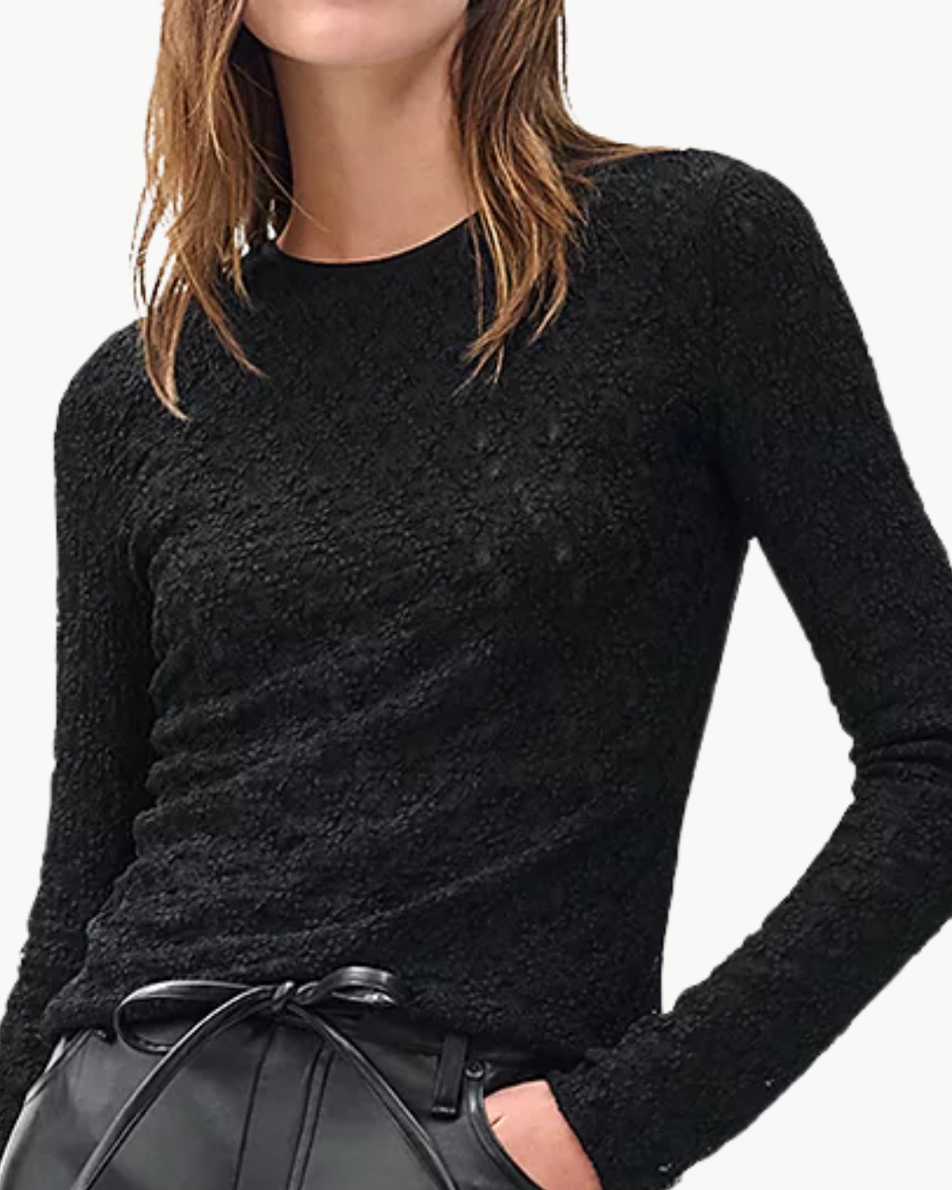 ELLIE LACE TEE IN BLACK - Romi Boutique