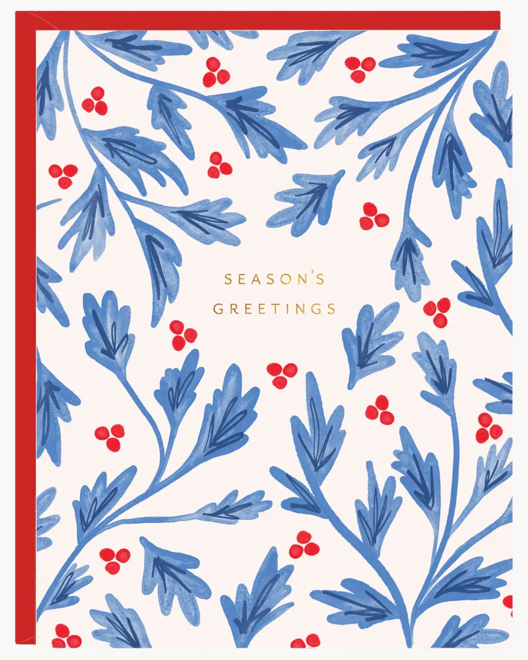 SEASONS GREETINGS HOLLY CARD - Romi Boutique