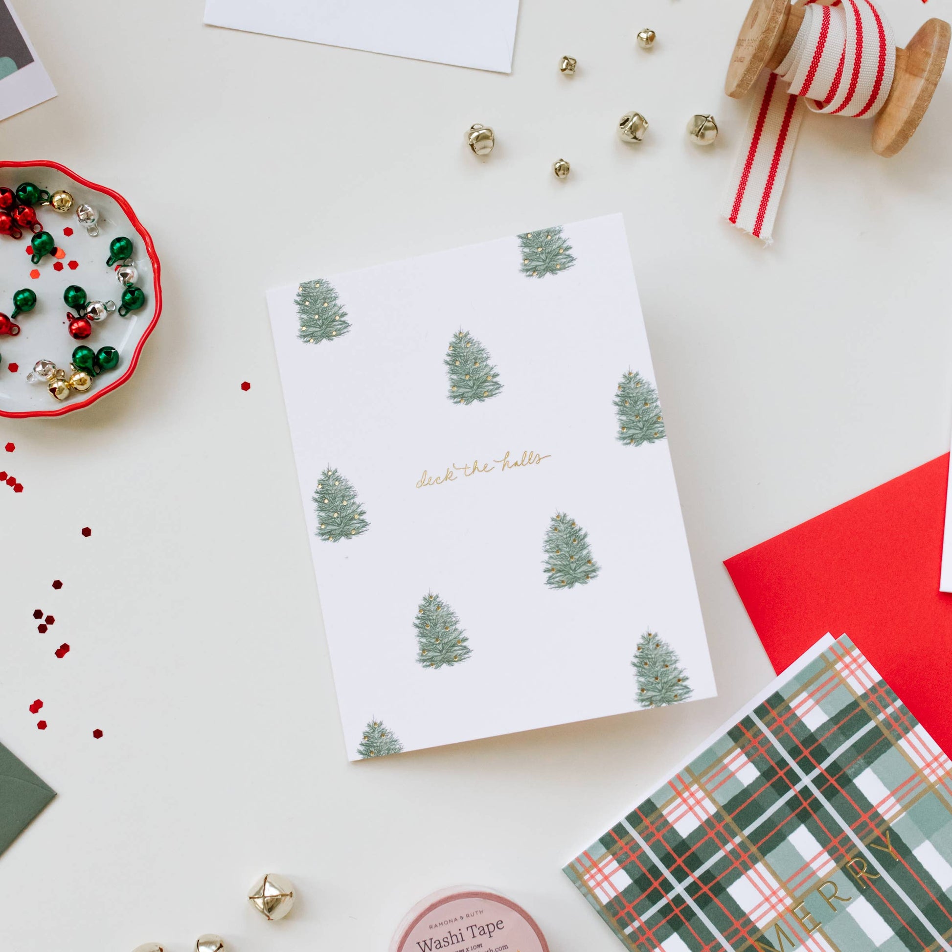 DECK THE HALLS TREES CARD - Romi Boutique