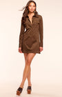 MARIA FAUX SUEDE MINI DRESS by Ramy Brook - Romi Boutique