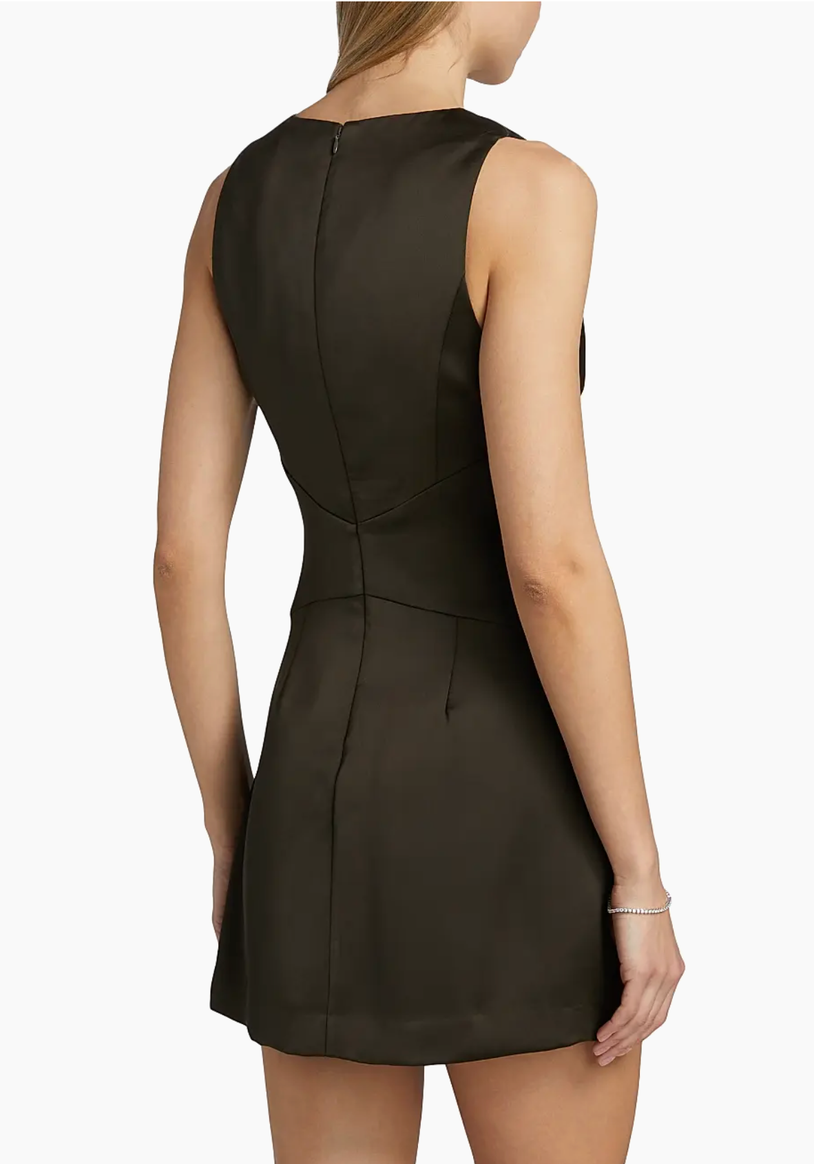 CASSEA PLUNGING MINI DRESS IN DEEP OLIVE - Romi Boutique