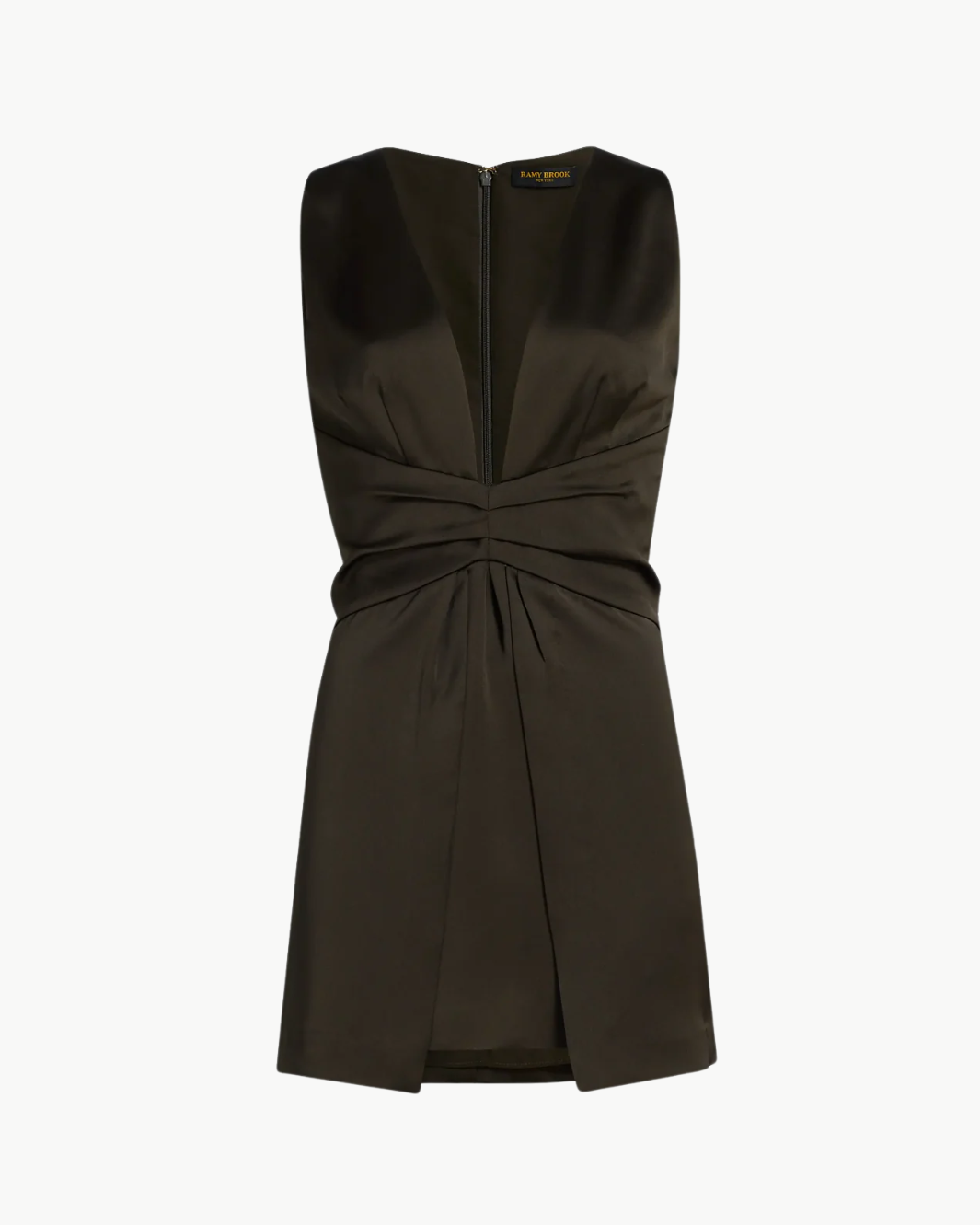 CASSEA PLUNGING MINI DRESS IN DEEP OLIVE by Ramy Brook - Romi Boutique